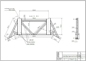 Productietekening schuifbord inventor